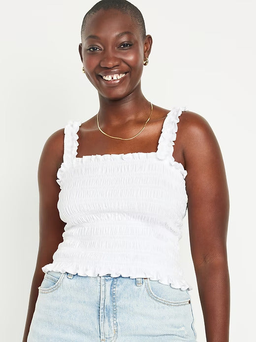 Old Navy Fitted Smocked Tank Top