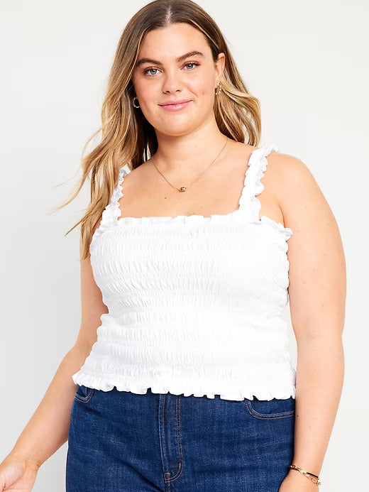 Old Navy Fitted Smocked Tank Top