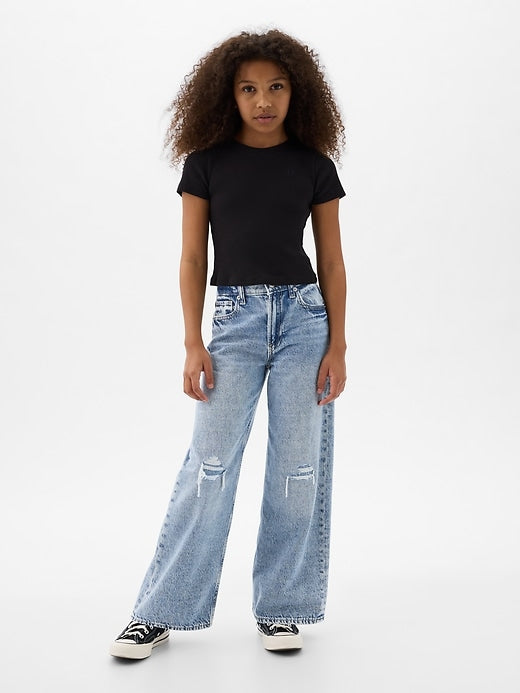Gap Kids Low Rise Stride Wide-Leg Jeans
