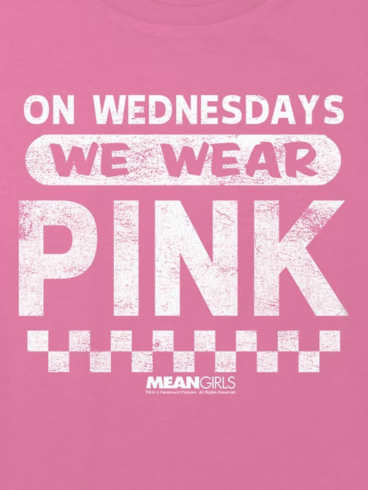 Gap Kids Mean Girls On Wednesdays We Wear Pink Graphic Boxy Crop Tee
