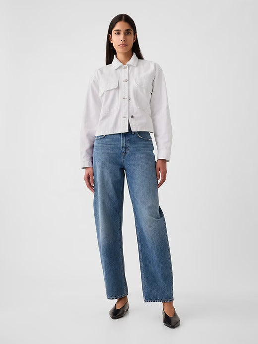 Gap Cropped Denim Shirt Jacket