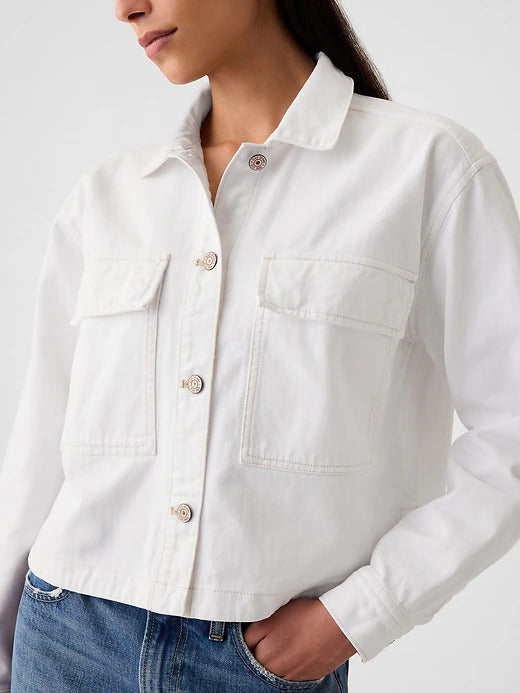 Gap Cropped Denim Shirt Jacket