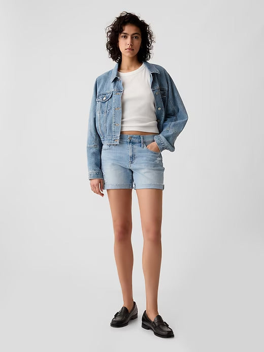 Gap 5" Mid Rise Denim Girlfriend Shorts