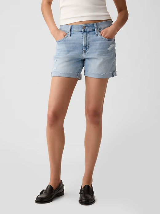 Gap 5" Mid Rise Denim Girlfriend Shorts