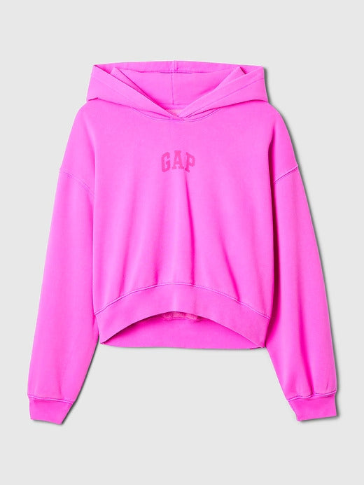 Gap  VintageSoft Arch Logo Cropped Hoodie