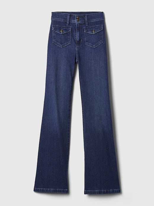 Gap High Rise Braided '70s Flare Jeans