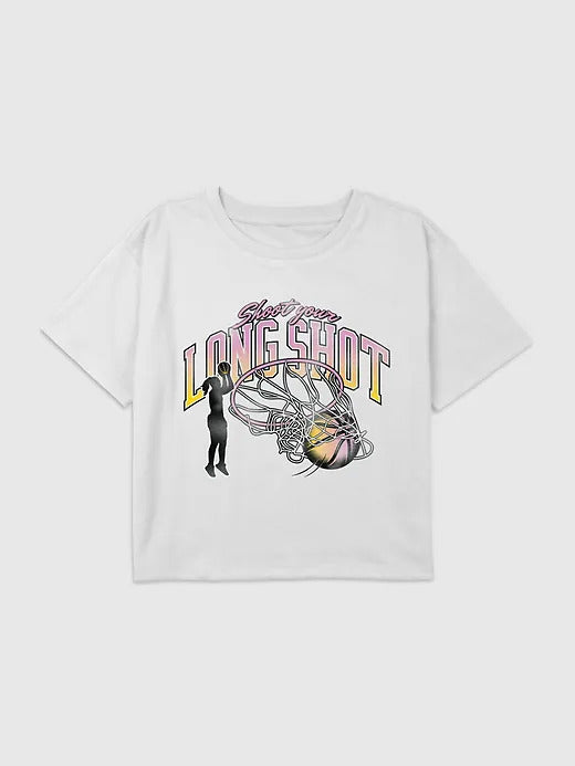 Gap Kids Basketball Long Shot Graphic Boxy Crop Tee