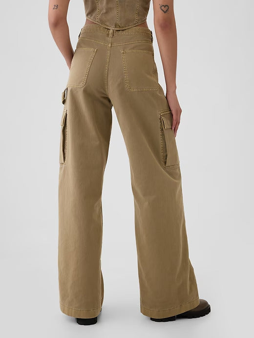 Gap Mid Rise Cargo Baggy Khakis