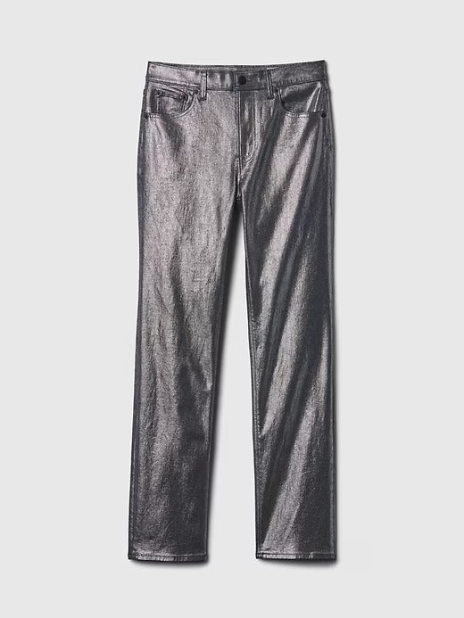 Gap High Rise Metallic '90s Straight Jeans