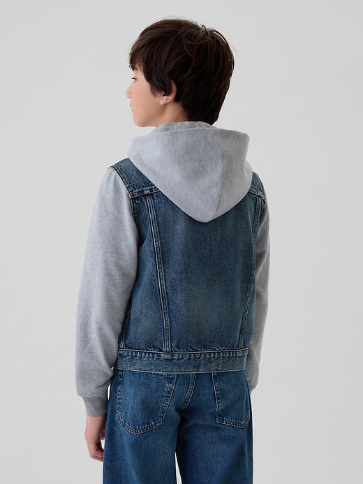 Gap Kids Hooded Icon Denim Jacket