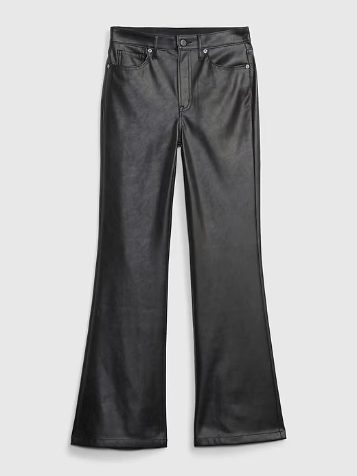 Gap High Rise Vegan Leather '70s Flare Pants