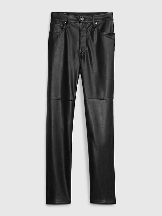 Gap High Rise Vegan Leather Cheeky Straight Pants