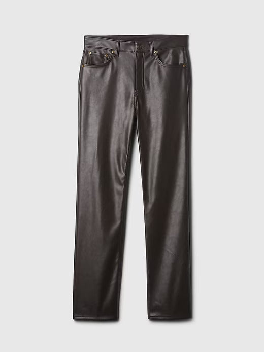 Gap High Rise Recycled Vegan Leather '90s Straight Pants