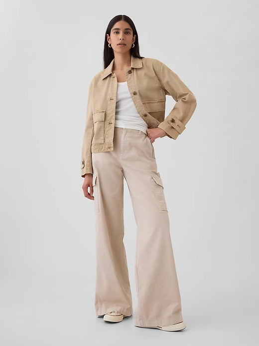 Gap Mid Rise Cargo Baggy Khakis