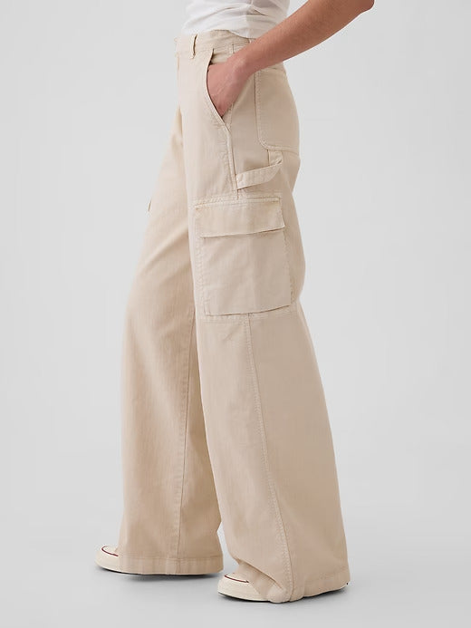 Gap Mid Rise Cargo Baggy Khakis
