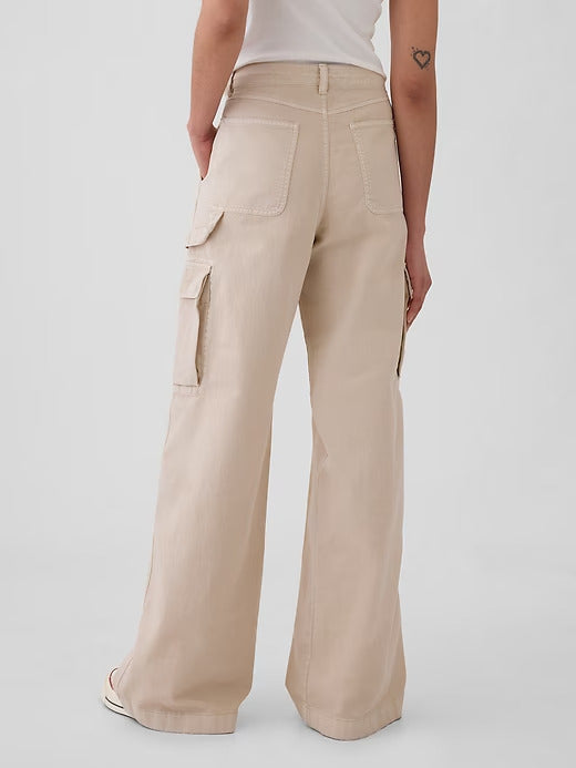 Gap Mid Rise Cargo Baggy Khakis
