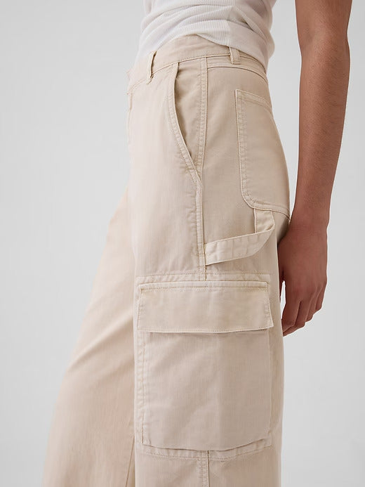Gap Mid Rise Cargo Baggy Khakis