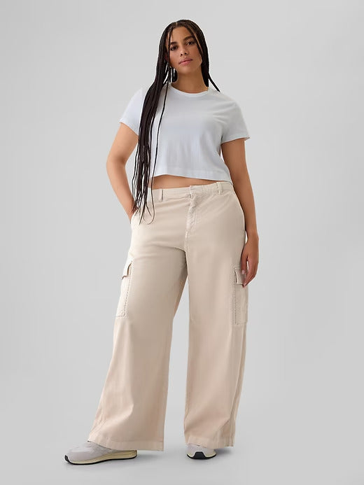 Gap Mid Rise Cargo Baggy Khakis