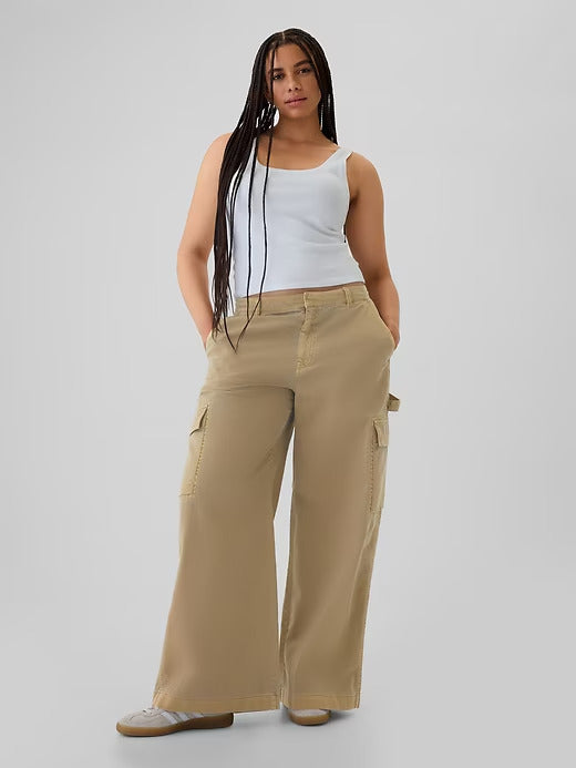 Gap Mid Rise Cargo Baggy Khakis