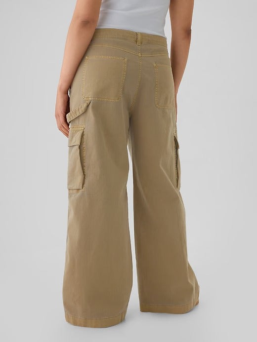 Gap Mid Rise Cargo Baggy Khakis