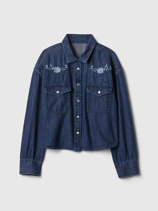 Gap Kids Oversized Denim Western Shirt