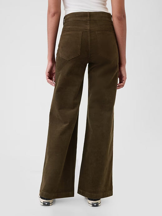 Gap High Rise Corduroy Stride Wide-Leg Pants