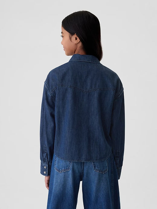 Gap Kids Oversized Denim Western Shirt