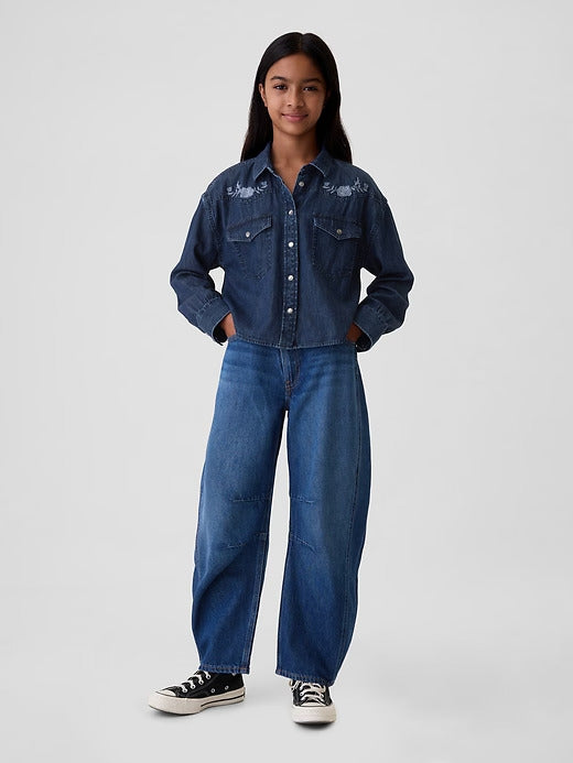 Gap Kids Oversized Denim Western Shirt