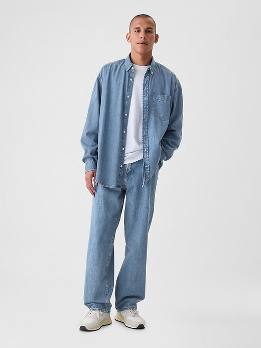 Gap Embroidered Denim Big Shirt
