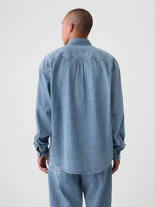 Gap Embroidered Denim Big Shirt