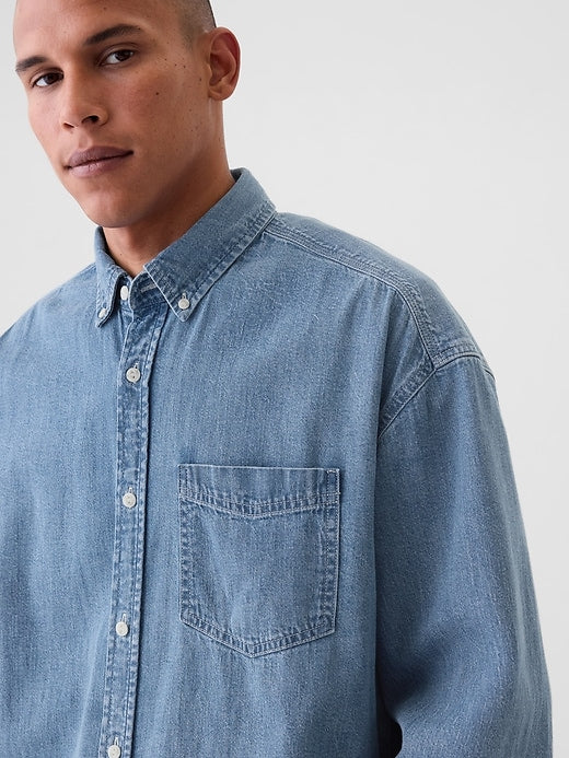Gap Embroidered Denim Big Shirt