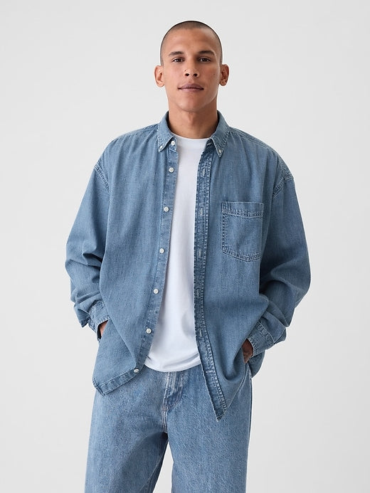 Gap Embroidered Denim Big Shirt