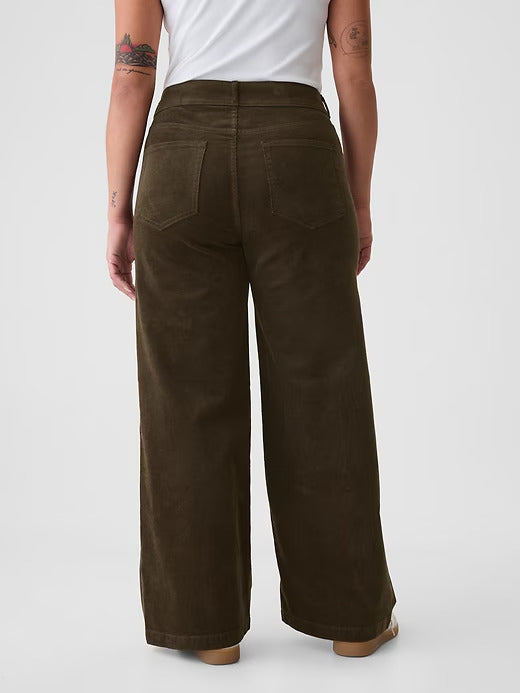 Gap High Rise Corduroy Stride Wide-Leg Pants