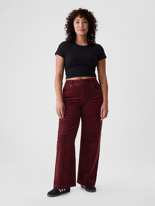 Gap High Rise Corduroy Stride Wide-Leg Pants