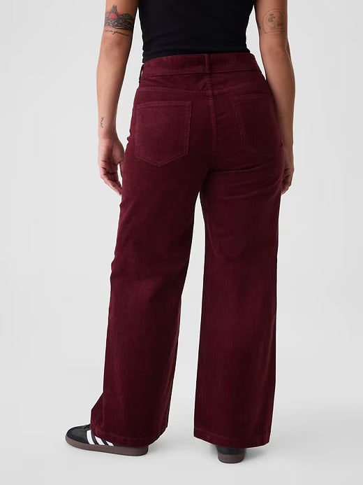 Gap High Rise Corduroy Stride Wide-Leg Pants