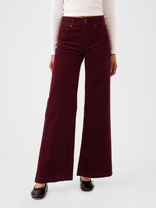 Gap High Rise Corduroy Stride Wide-Leg Pants