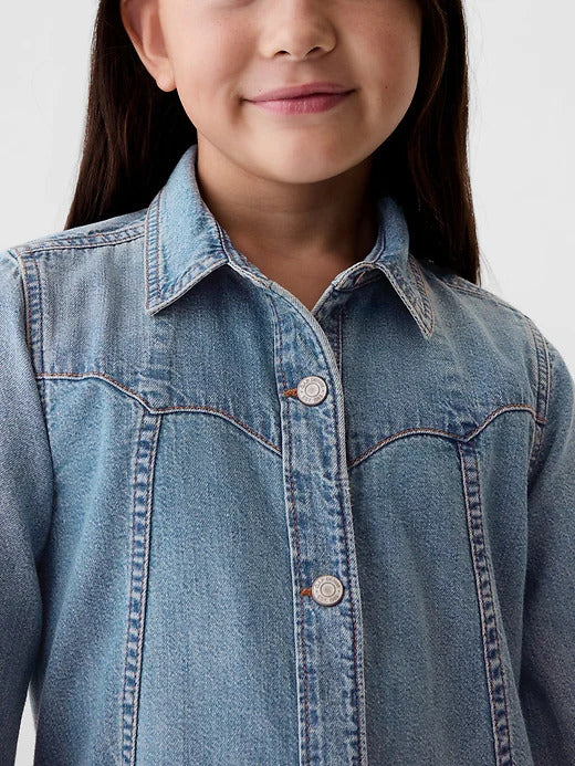 Gap Kids Denim Western Shirtdress