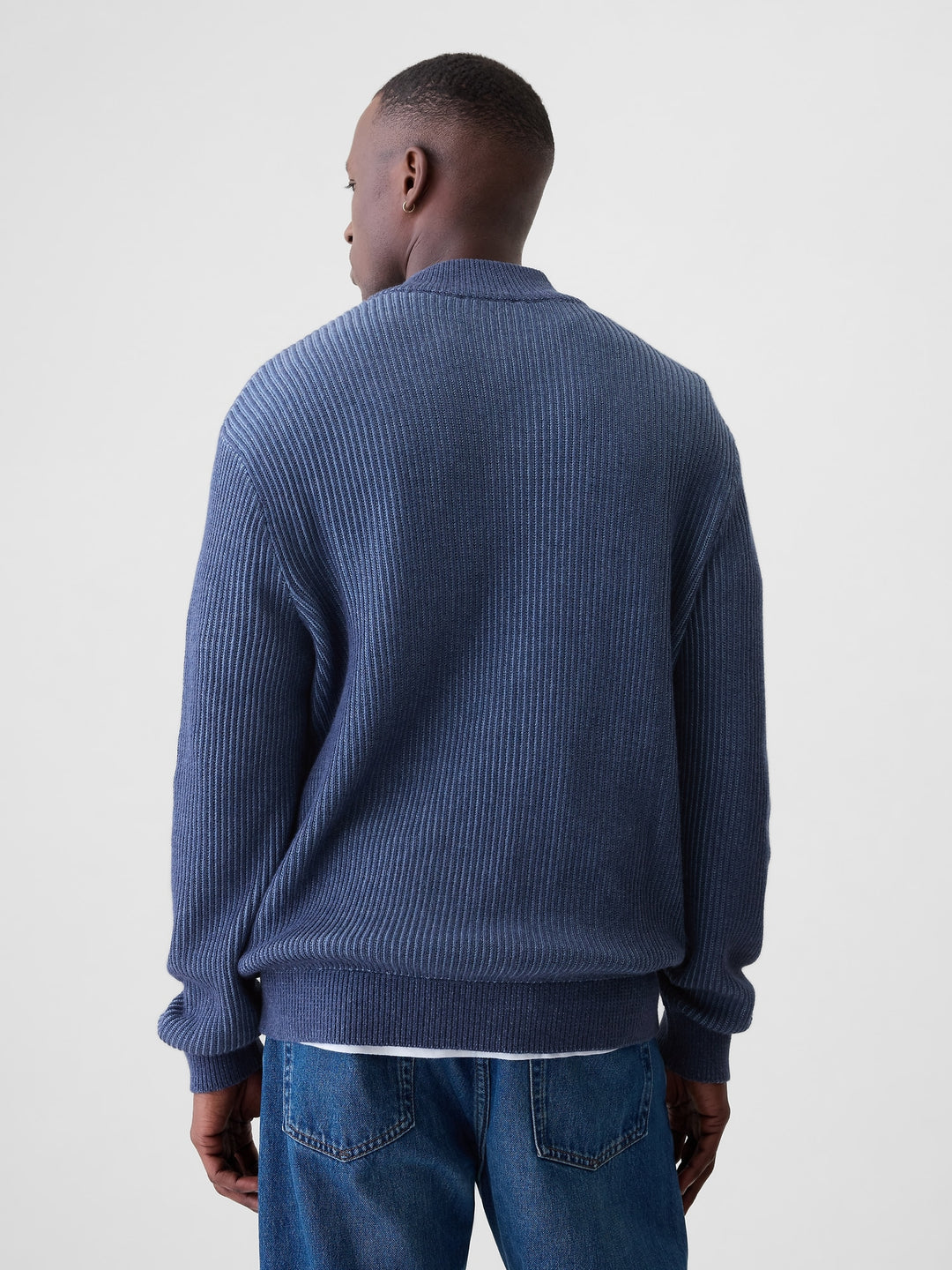 GAP Quarter-Zip Plaited Knit Pullover Sweater