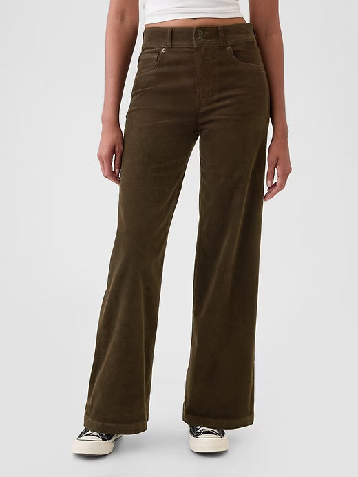 Gap High Rise Corduroy Stride Wide-Leg Pants