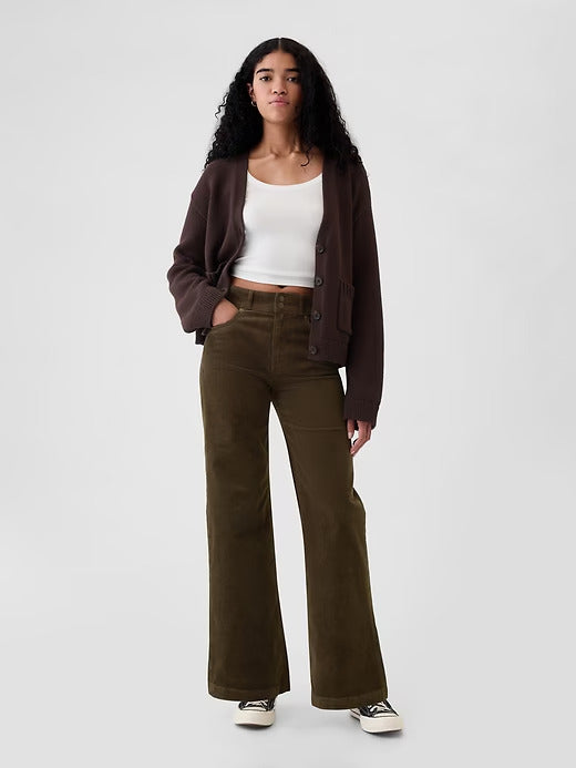 Gap High Rise Corduroy Stride Wide-Leg Pants