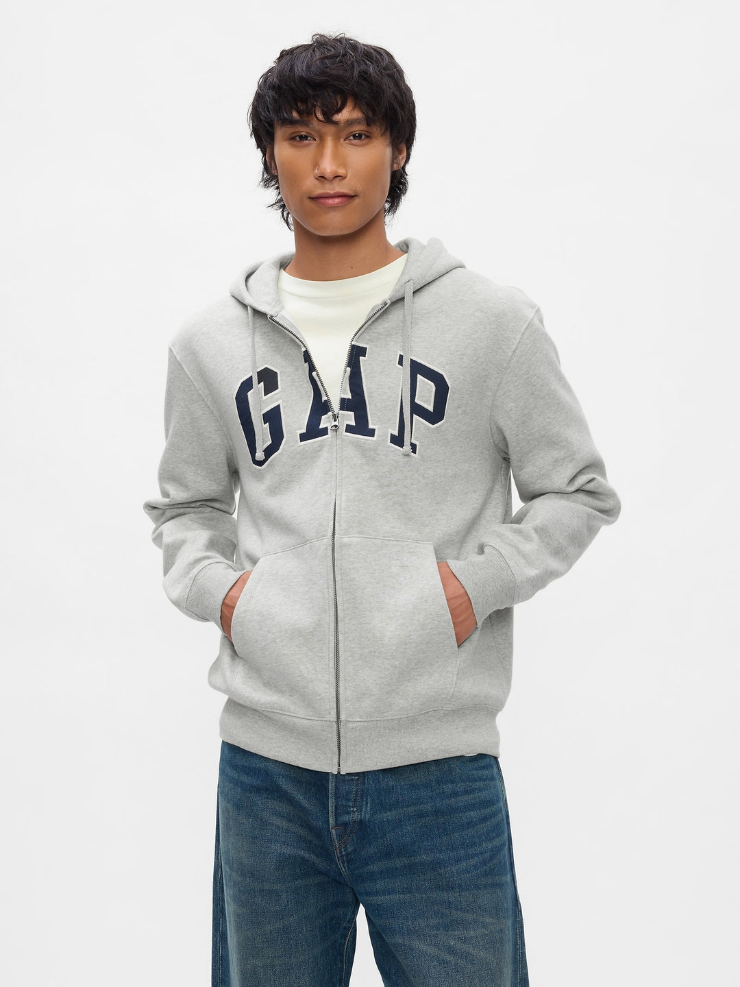 GAP VintageSoft Arch Logo Full-Zip Hoodie