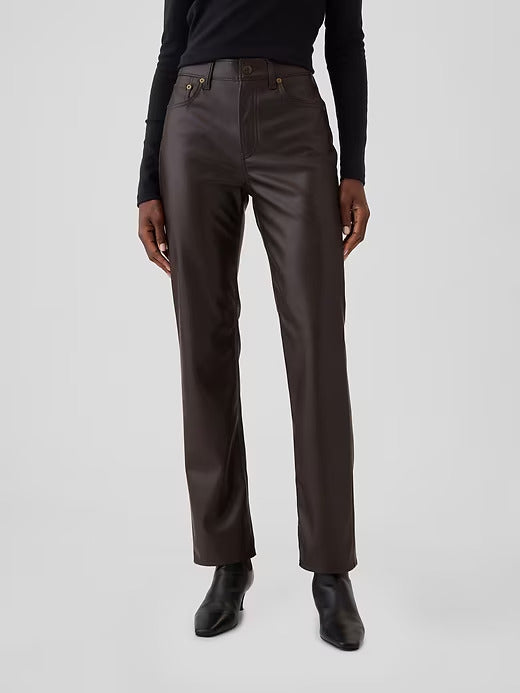 Gap High Rise Recycled Vegan Leather '90s Straight Pants