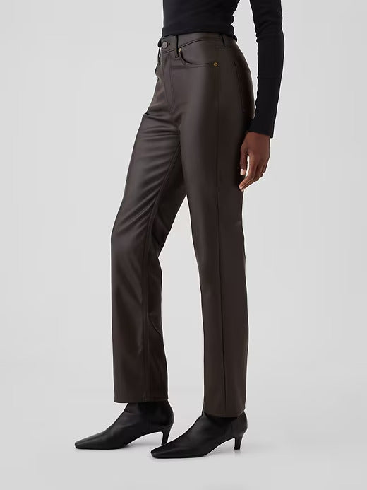 Gap High Rise Recycled Vegan Leather '90s Straight Pants