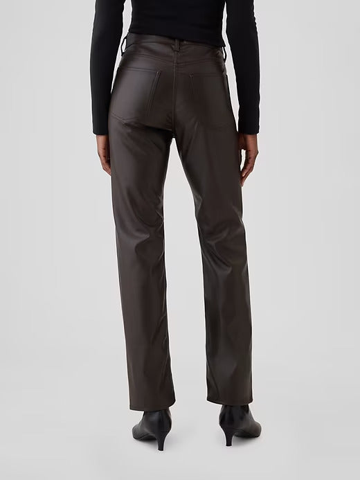 Gap High Rise Recycled Vegan Leather '90s Straight Pants