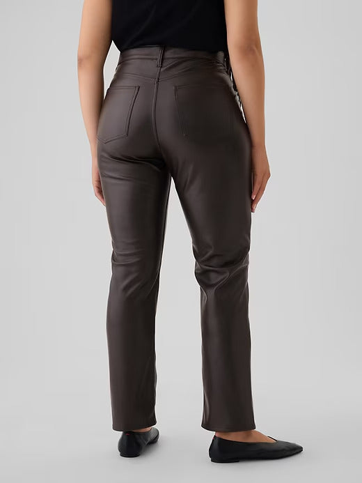 Gap High Rise Recycled Vegan Leather '90s Straight Pants