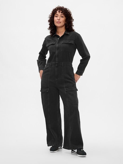 Gap Denim Cargo Jumpsuit