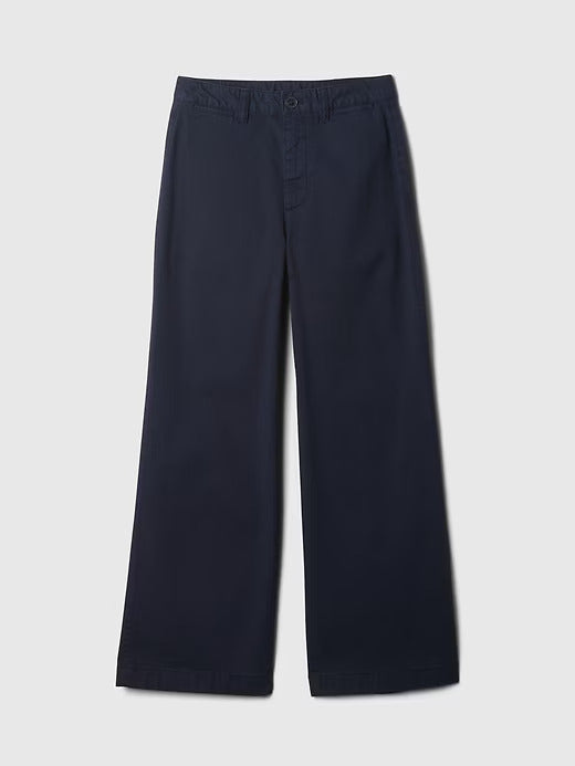 Gap High Rise Stride Wide-Leg Ankle Khakis