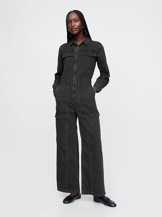 Gap Denim Cargo Jumpsuit
