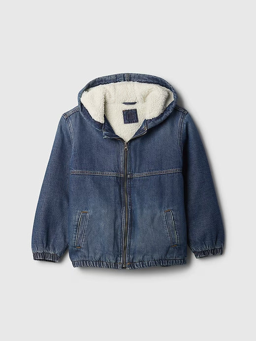 Gap Kids Cozy Denim Hooded Jacket