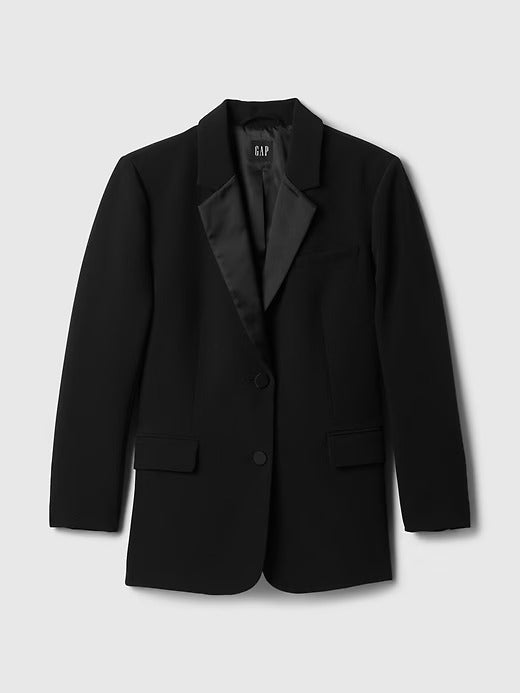 Gap BiStretch Satin-Trim Relaxed Blazer